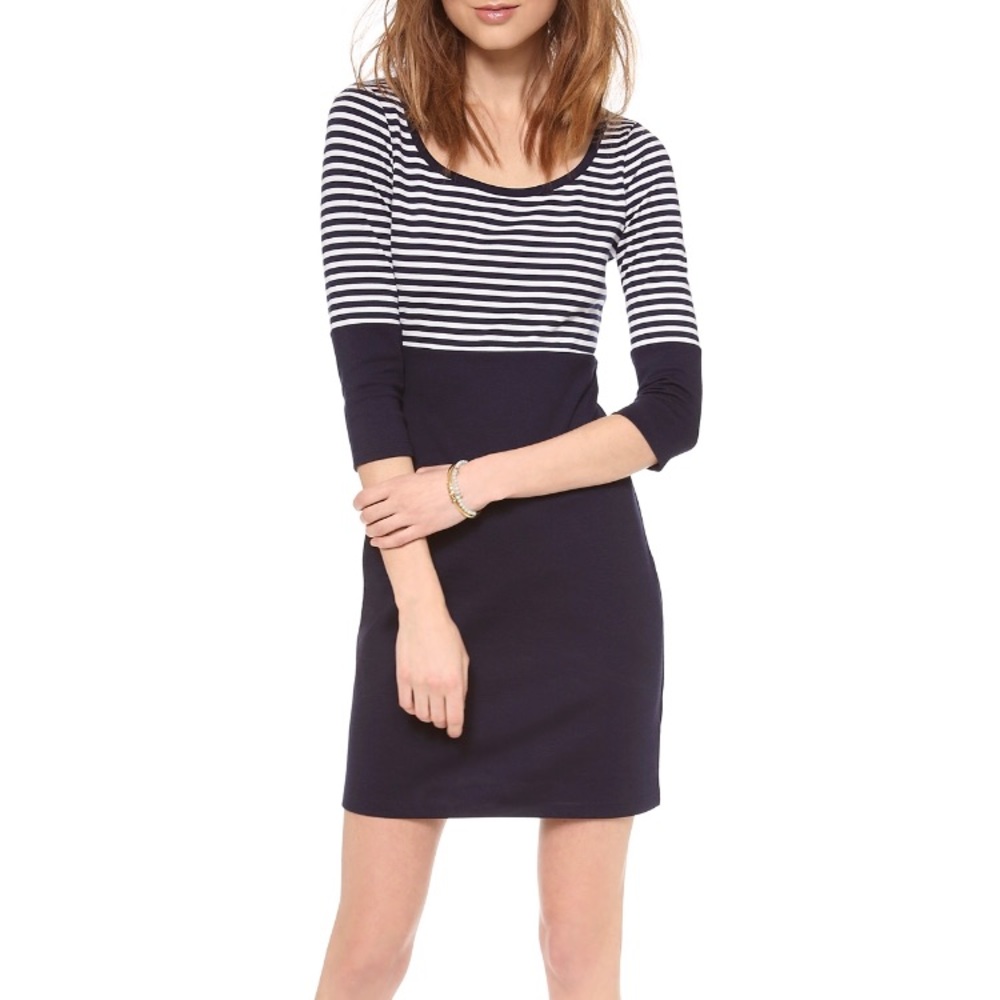 BB DAKOTA Navy & White Stripe Dress Sz Med